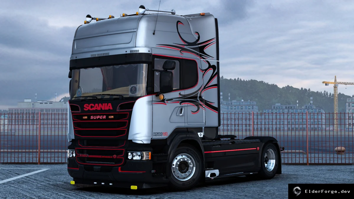Обложка мода: Металлический скин Scania для Euro Truck Simulator 2 – версия 1.0