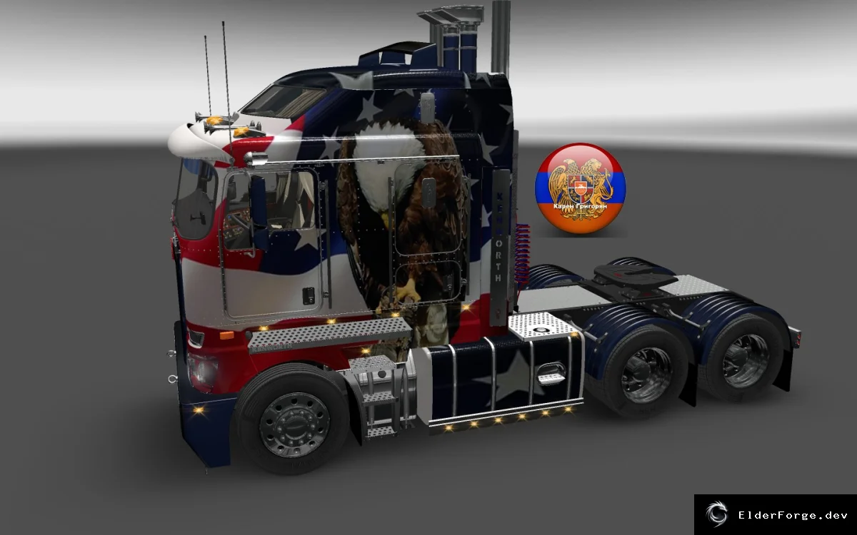 Обложка мода: Металлический скин USA Style для Kenworth K200 – ETS2