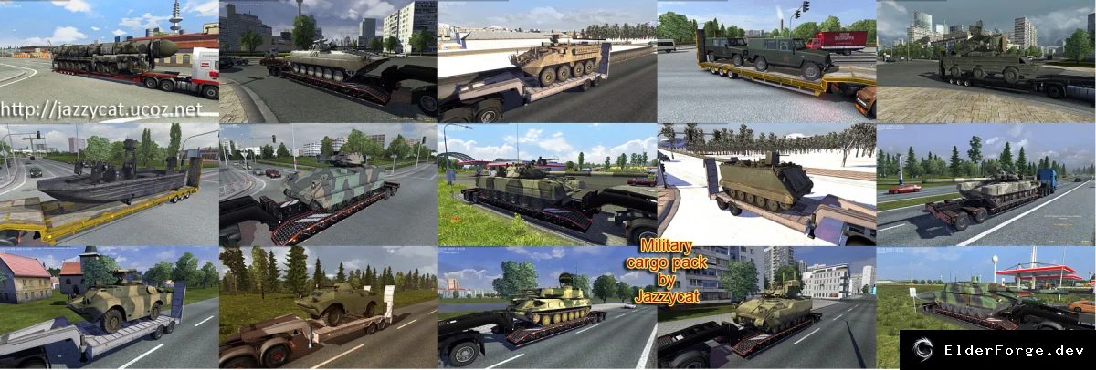 Обложка мода: Military Cargo Pack 1.5.1 – 100 новых военных грузов для Euro Truck Simulator 2