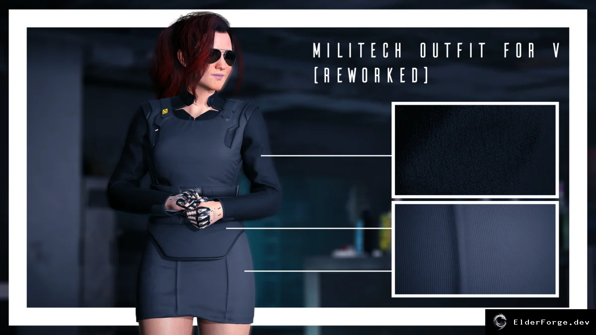 Обложка мода: Militech: новый женский военный наряд для Cyberpunk 2077