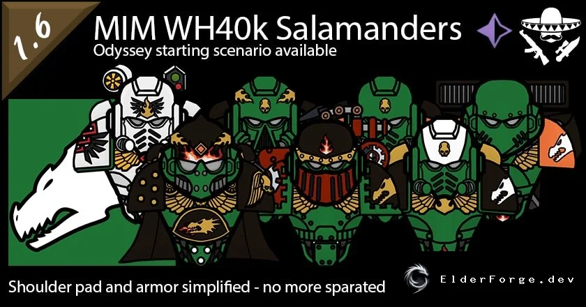 MIM Warhammer 40k: Salamanders – новые силовые доспехи для RimWorld