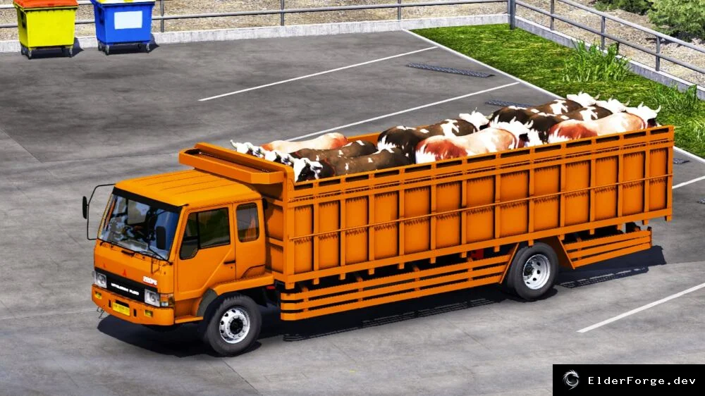 Обложка мода: Mitsubishi Fuso скотовоз для Euro Truck Simulator 2 – 3‑двигательный грузовик