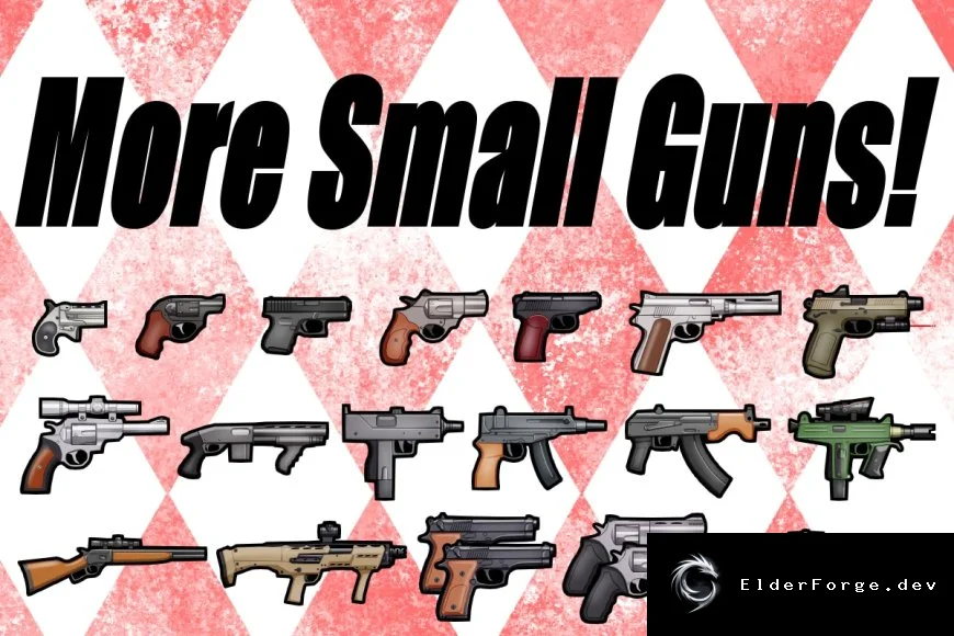 More Small Guns – 18 новых видов огнестрельного оружия для RimWorld