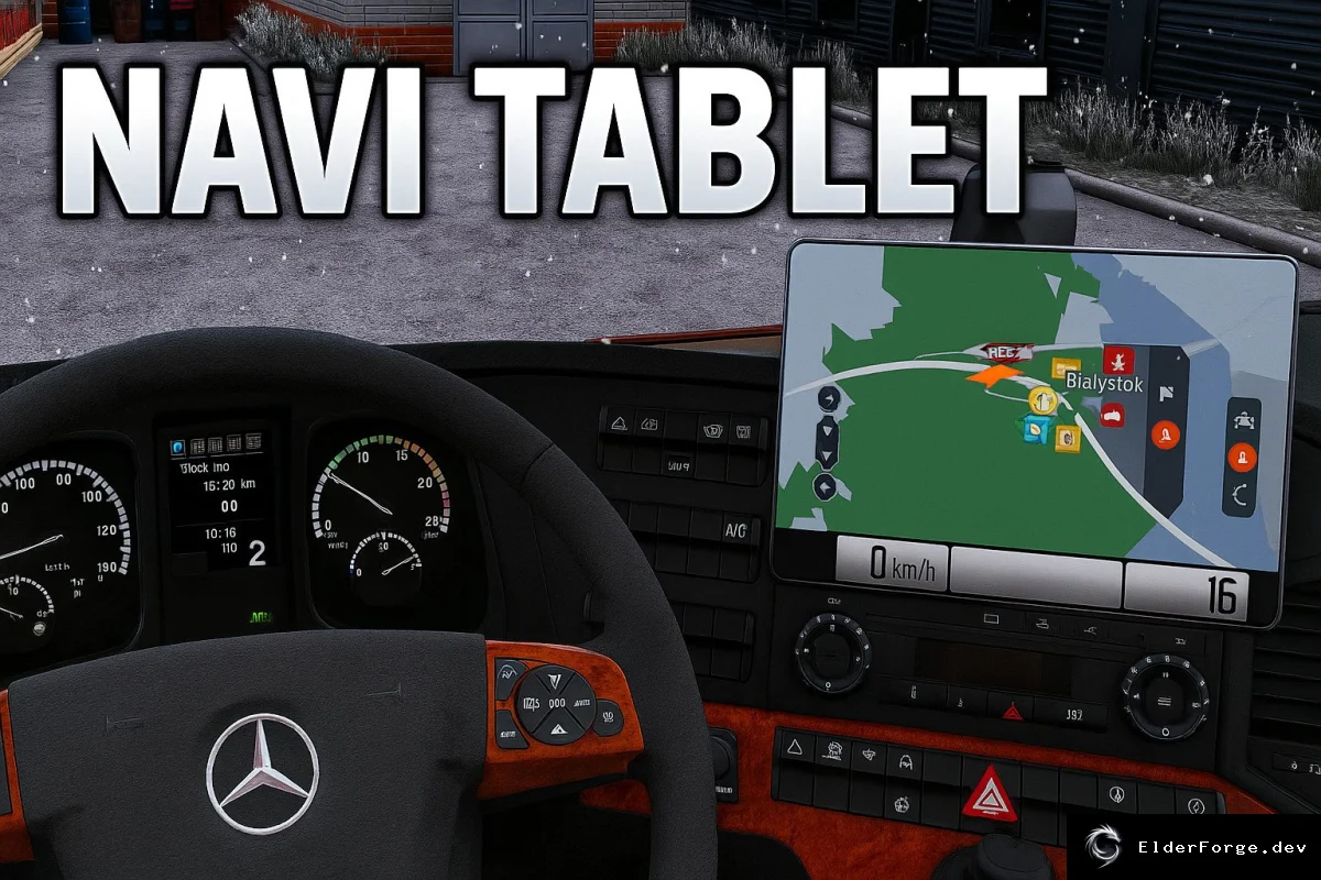 Обложка мода: Navi Tablet – GPS‑навигатор в стиле Google Maps для Euro Truck Simulator 2