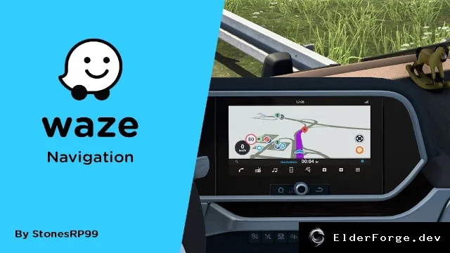 Обложка мода: Навигатор Waze для Euro Truck Simulator 2 – стильный GPS в кабине