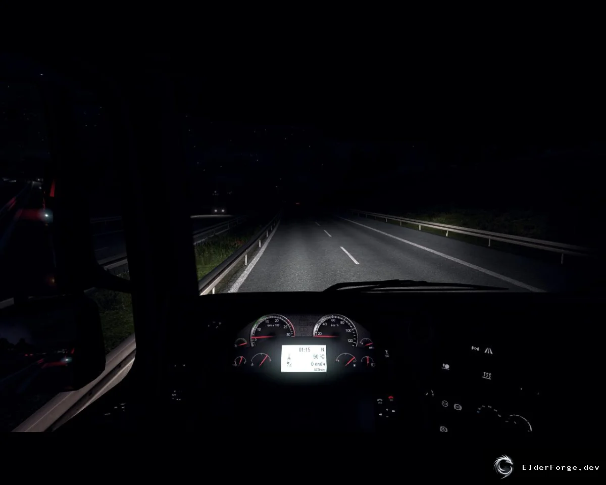 Обложка мода: Не слепящий дисплей для Volvo – мод для Euro Truck Simulator 2