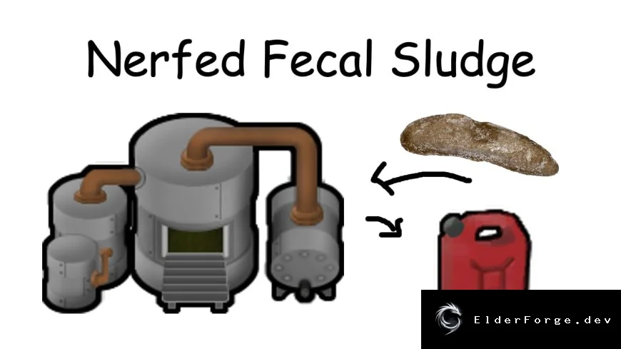 Nerfed Fecal Sludge – баланс химтоплива из фекалий в RimWorld