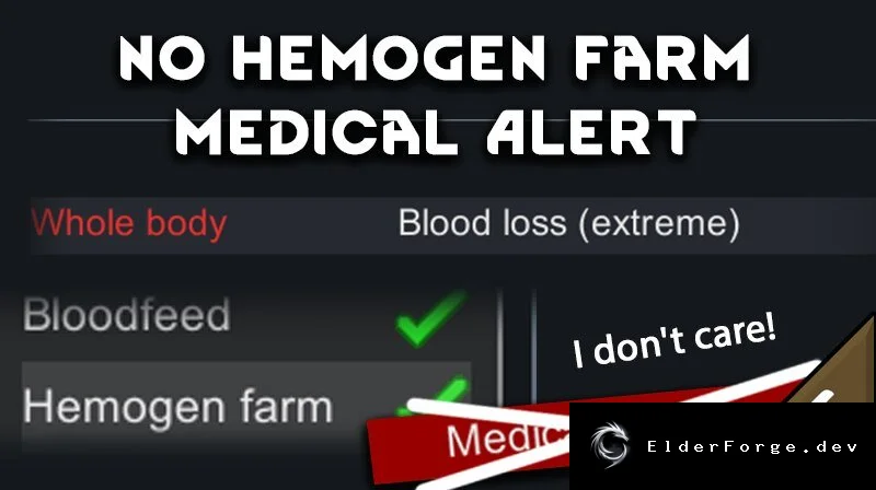 No Hemogen Farm Medical Alert – исправление предупреждений в RimWorld