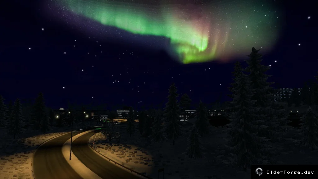 Обложка мода: Ночное небо для зимних модов в Euro Truck Simulator 2