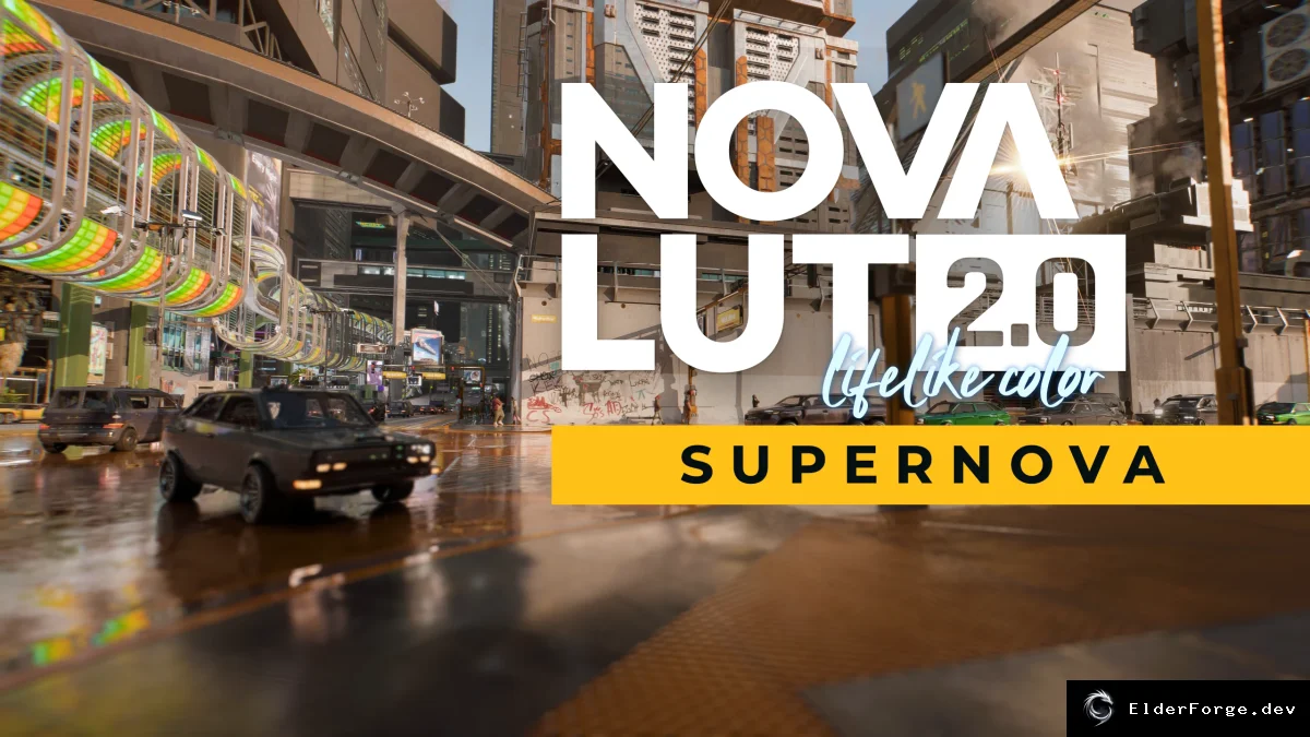 Обложка мода: Nova LUT 2 (Supernova) – Тёплый цветовой LUT для Cyberpunk 2077