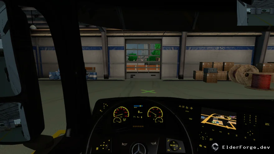 Обложка мода: Новая раскраска приборной панели и дисплея Mercedes Actros 2014 для Euro Truck Simulator 2