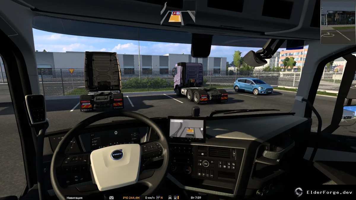 Обложка мода: Новая внутренняя камера для грузовиков в Euro Truck Simulator 2 (ETS2) – совместима с патчем…