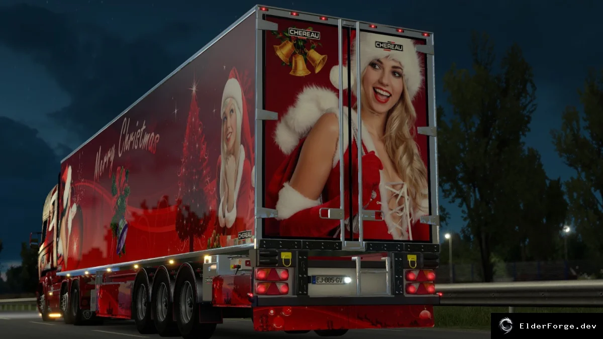 Обложка мода: Новогодний набор скинов и прицепов для Euro Truck Simulator 2 (ETS2)