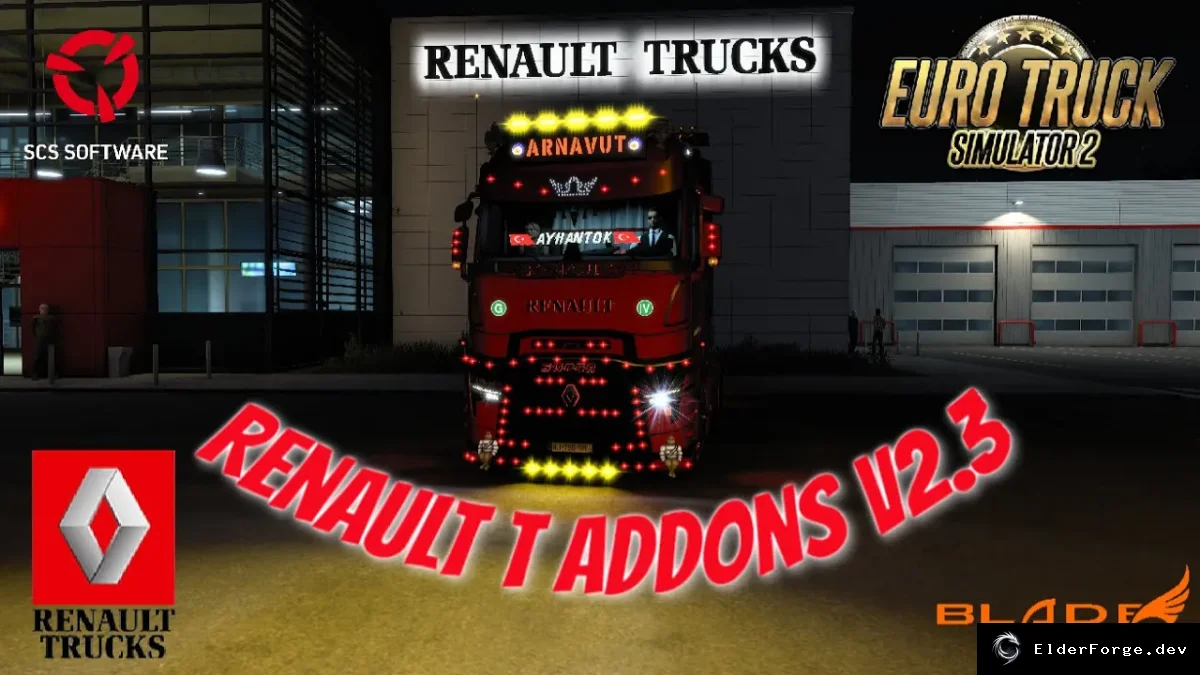 Обложка мода: Новые аксессуары и тюнинг для Renault T в Euro Truck Simulator 2