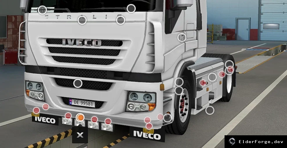 Обложка мода: Новые брызговики и световые слоты для Iveco Stralis в ETS2