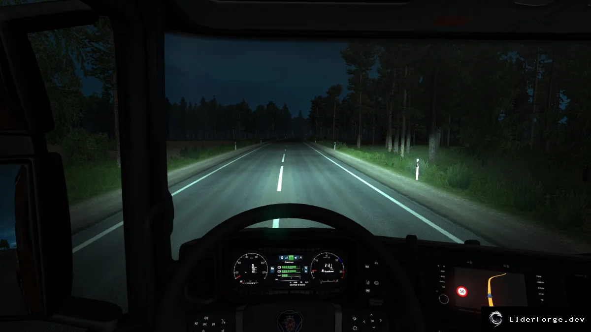 Обложка мода: Новые фары 5500K для Euro Truck Simulator 2 – яркое освещение грузовиков