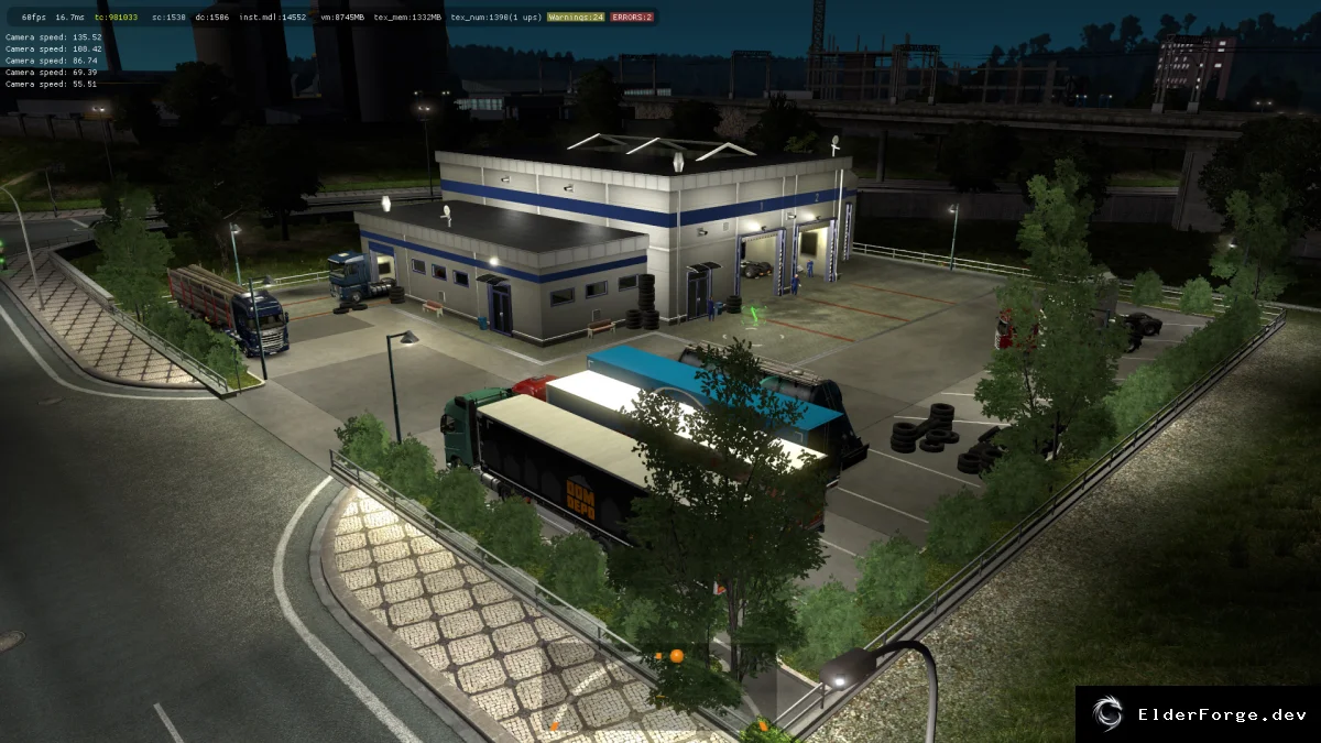 Обложка мода: Новые префабы Service 2 для Euro Truck Simulator 2 (ETS2 1.35.x) – улучшенный сервис