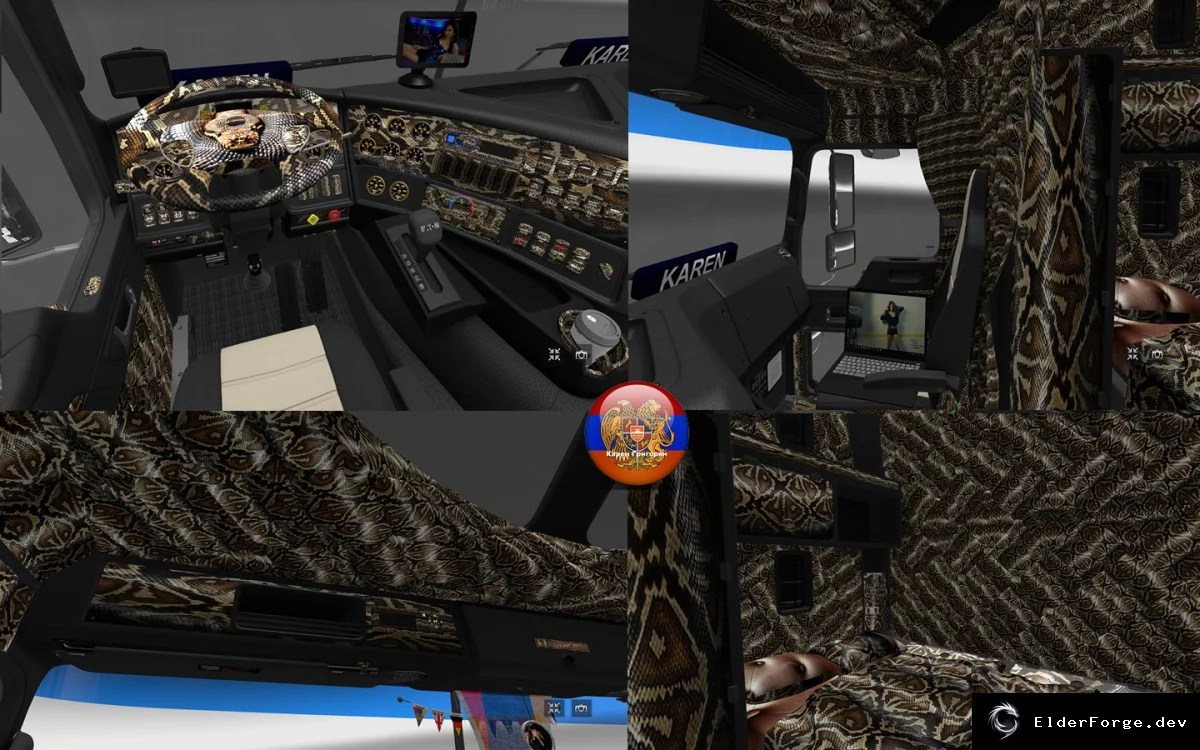 Обложка мода: Новые текстуры интерьера для Kenworth K200 (Anaconda) – Euro Truck Simulator 2