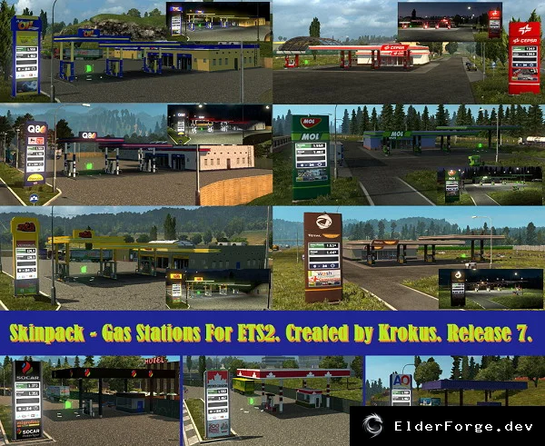 Обложка мода: Новые заправки в Euro Truck Simulator 2 – мод Krokus 7.0