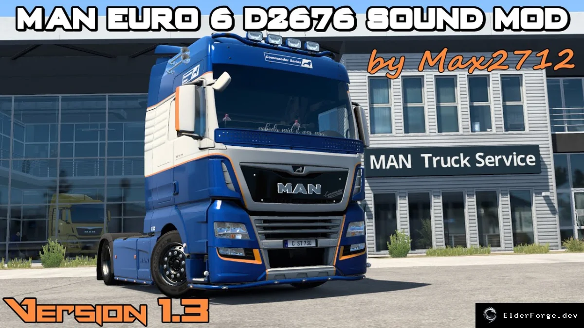 Обложка мода: Новые звуки двигателя D2676 для MAN Euro 6 в ETS2