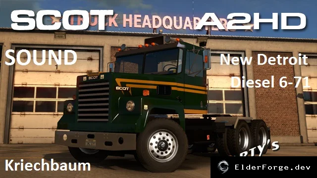 Обложка мода: Новые звуки двигателя для Scot A2HD в Euro Truck Simulator 2