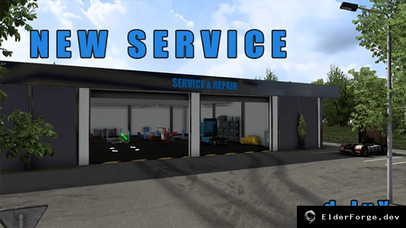 Обложка мода: Новый автосервис для Euro Truck Simulator 2 – полная реконструкция станции