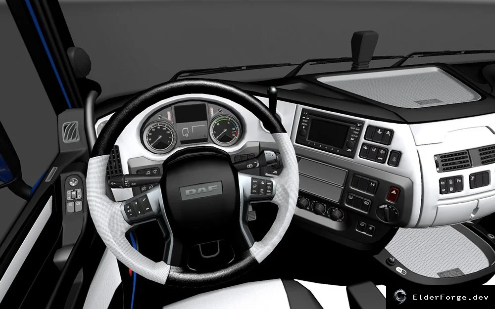 Обложка мода: Новый интерьер Black &amp; White для DAF XF Euro 6 в Euro Truck Simulator 2
