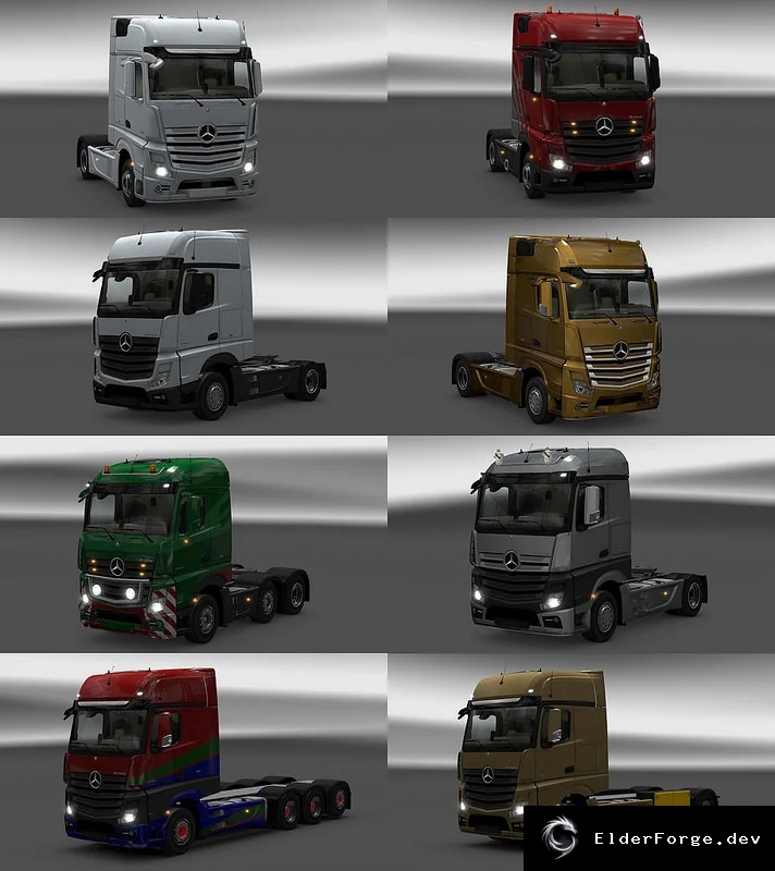Обложка мода: Новый тюнинг Mercedes Actros MP4 v2.3.0 для Euro Truck Simulator 2
