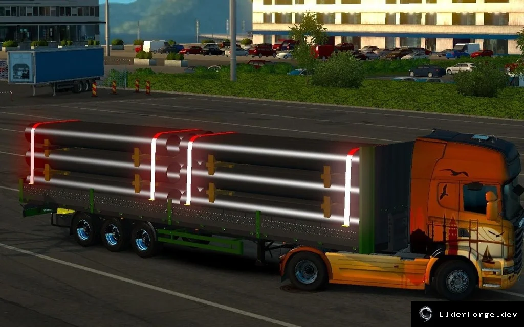 Обложка мода: Новый трубовоз Boru Dorse для Euro Truck Simulator 2 – автономный и в трафике