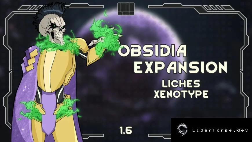 Обложка мода: Obsidia Expansion – ксенотипы Личей для RimWorld