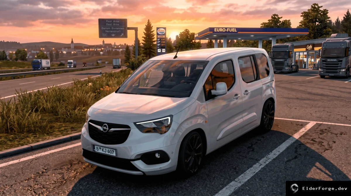 Обложка мода: Opel Combo 2023 для Euro Truck Simulator 2 – уникальный автомобиль с новыми звуками и интерь…