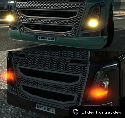 Обложка мода: Оранжевые поворотные и аварийные огни для Euro Truck Simulator 2 (ETS2 1.35.x)