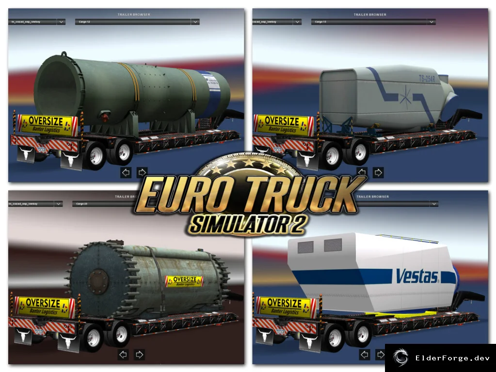 Обложка мода: Overweight Trailers Pack v1.0 – 31 тяжёлый низкорамный полуприцеп для Euro Truck Simulator 2