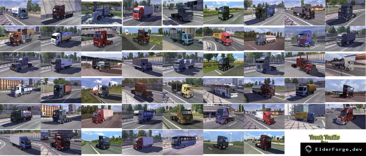 Обложка мода: Пакет грузового трафика для Euro Truck Simulator 2 v1.0 – новые модели грузовиков