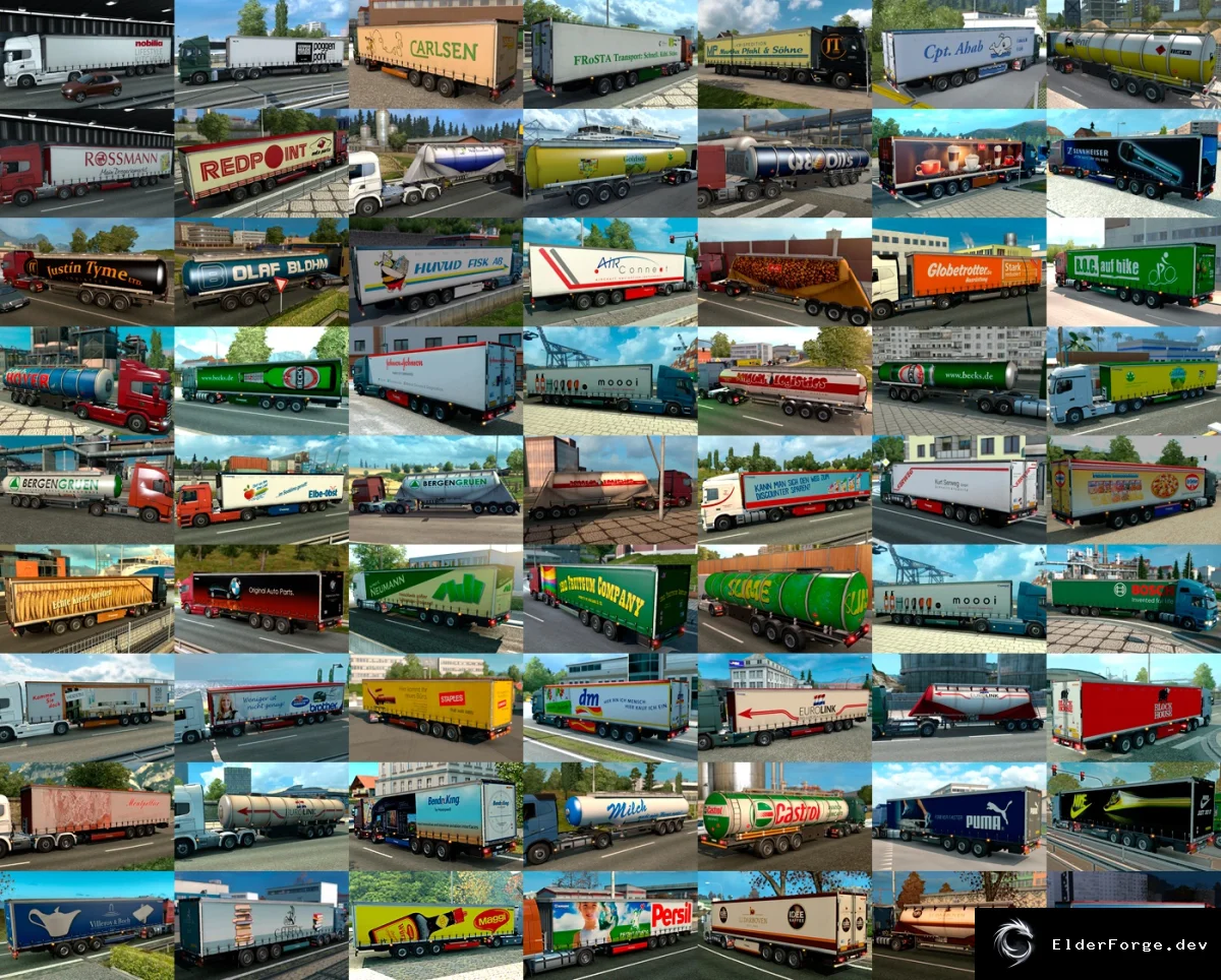 Обложка мода: Penguins Trailer &amp; CargoPack 2.3.4 – новые прицепы и компании для Euro Truck Simulator 2