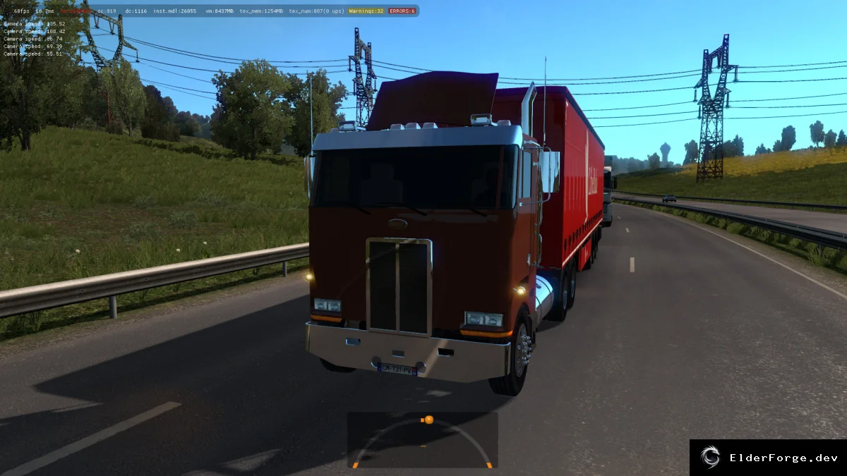 Обложка мода: Peterbilt 362 в трафике – новый бескапотный грузовик для ETS2