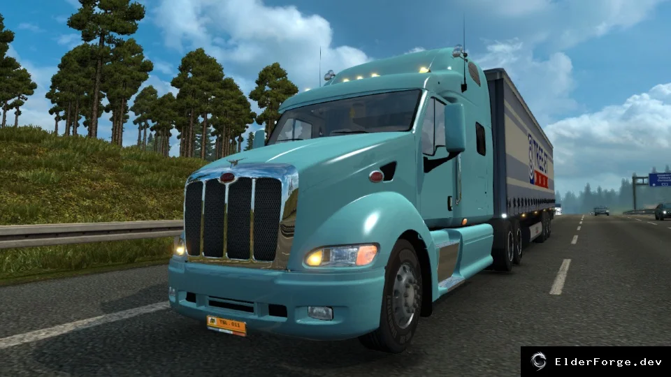Обложка мода: Peterbilt 387 Custom для Euro Truck Simulator 2 – улучшенный звук и графика