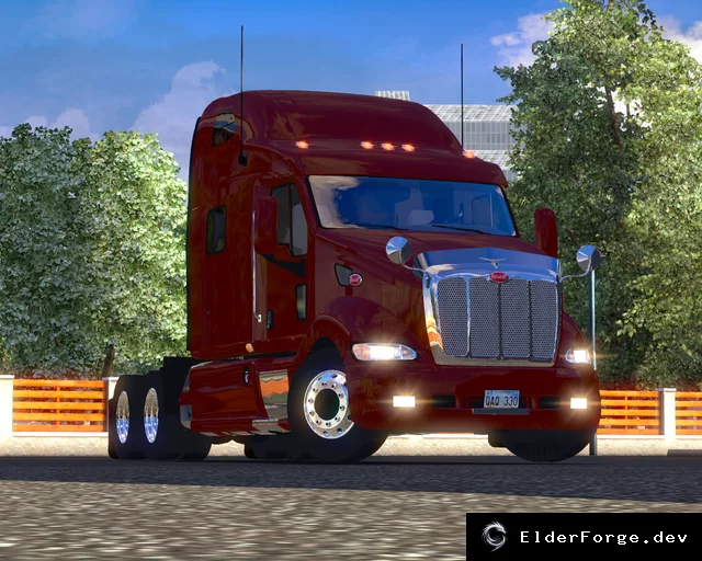 Обложка мода: Peterbilt 387 для Euro Truck Simulator 2 – полная модель с полным приводом и 7 скинами