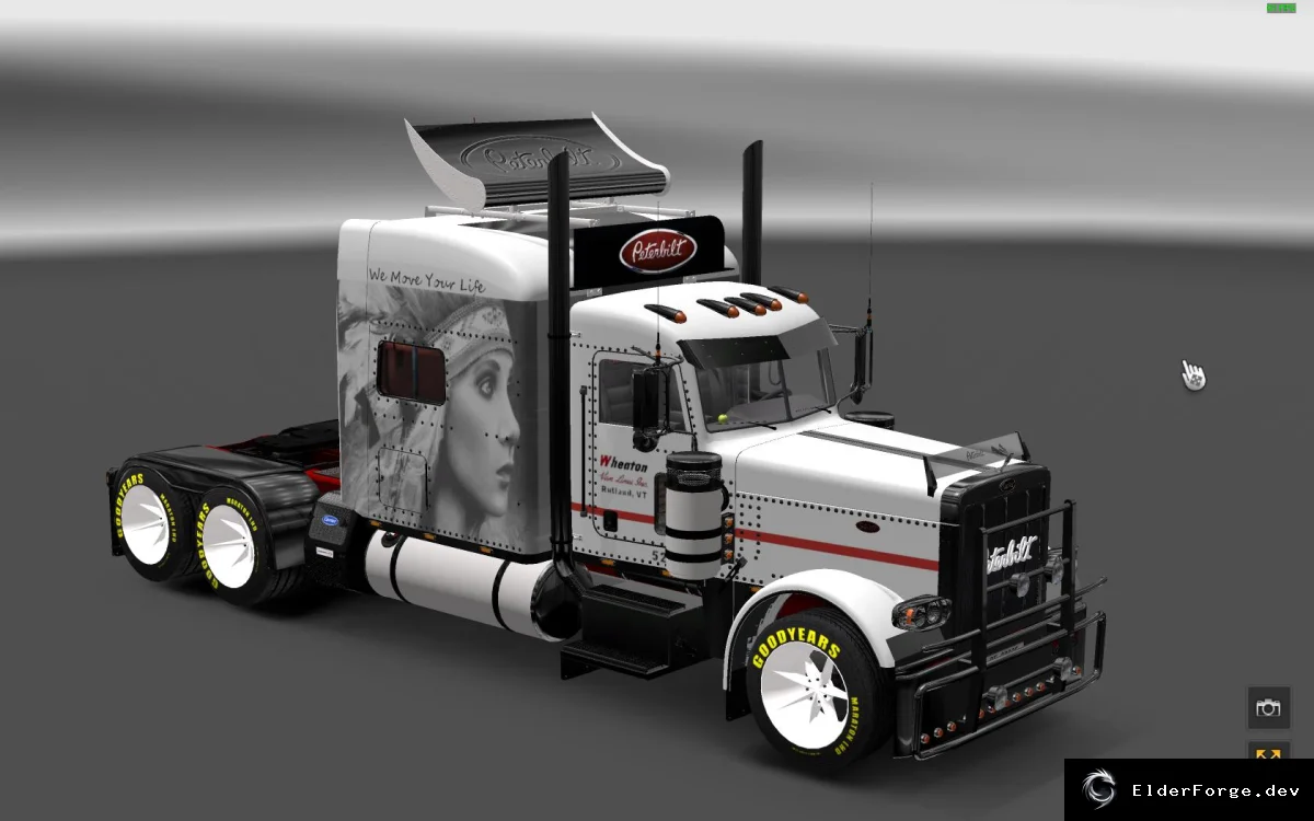 Обложка мода: Peterbilt 389 + Wheaton Moving Van Lines Trailer – мод для ETS2