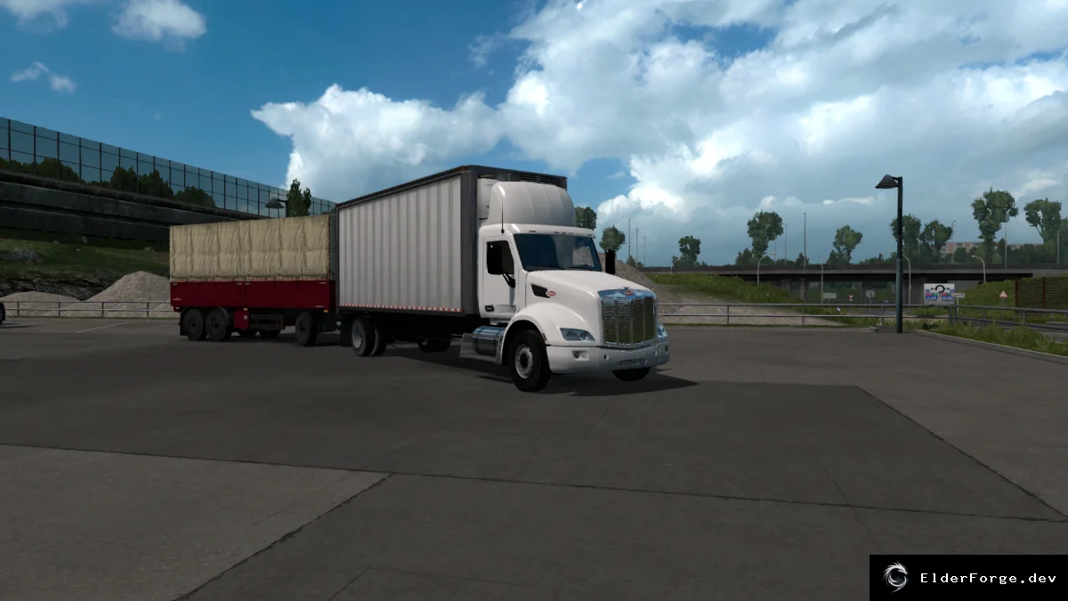 Обложка мода: Peterbilt 579 Box Truck v2 – тандем шасси для Euro Truck Simulator 2