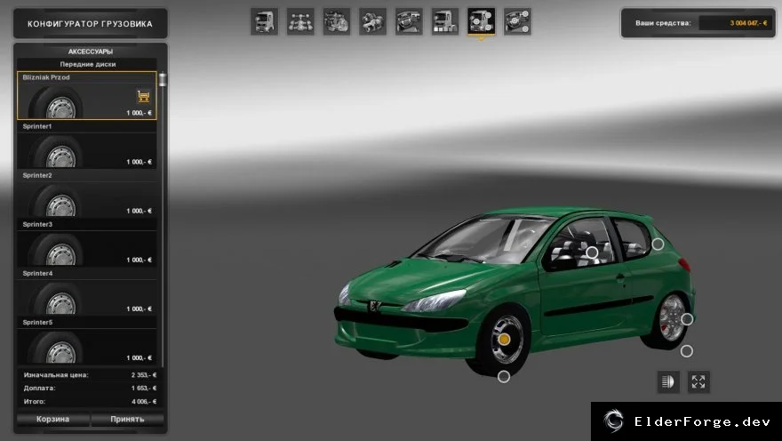 Обложка мода: Peugeot 206 beta – новый грузовик для Euro Truck Simulator 2