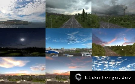 Обложка мода: Piva Weather Mod 4.5 для Euro Truck Simulator 2 – улучшенная погода и освещение