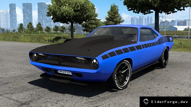 Обложка мода: Plymouth Barracuda для Euro Truck Simulator 2 – новый автомобиль 1.43.x