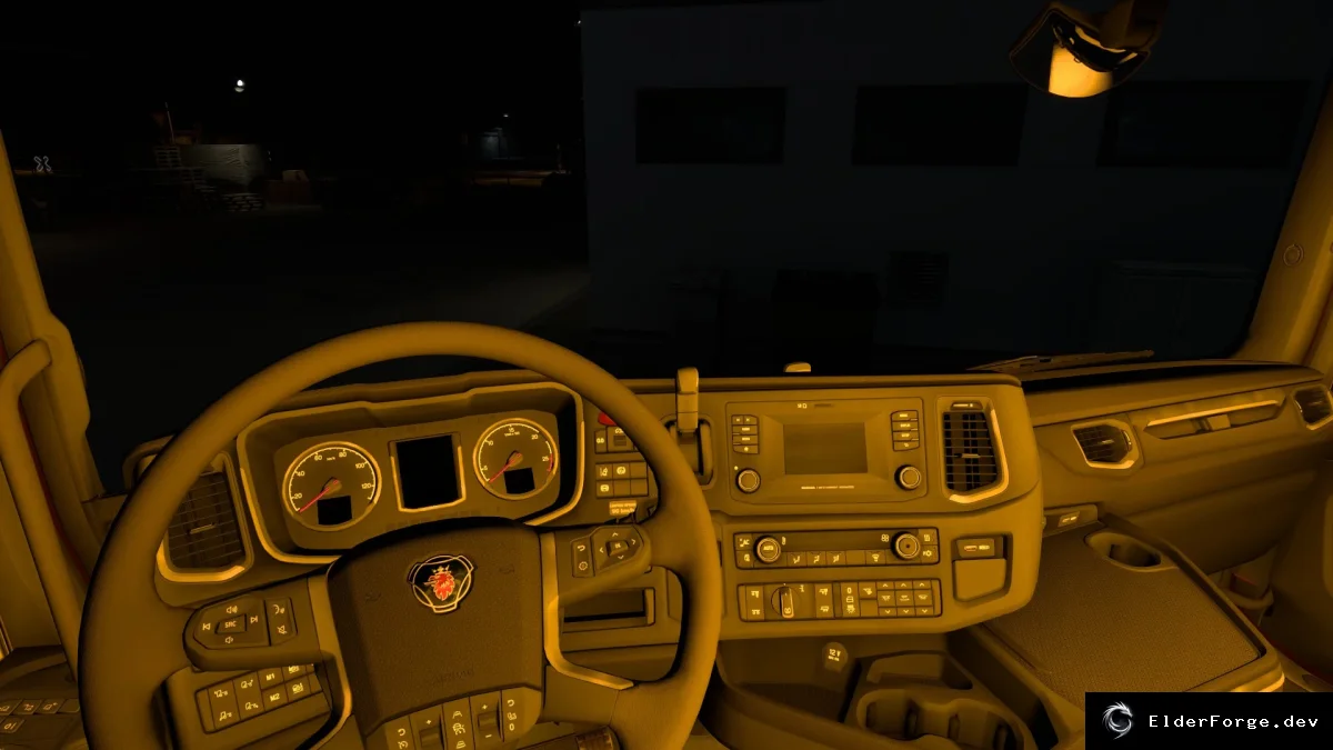 Обложка мода: Подсветка интерьера для Euro Truck Simulator 2 – 7 цветов, слот проблеска