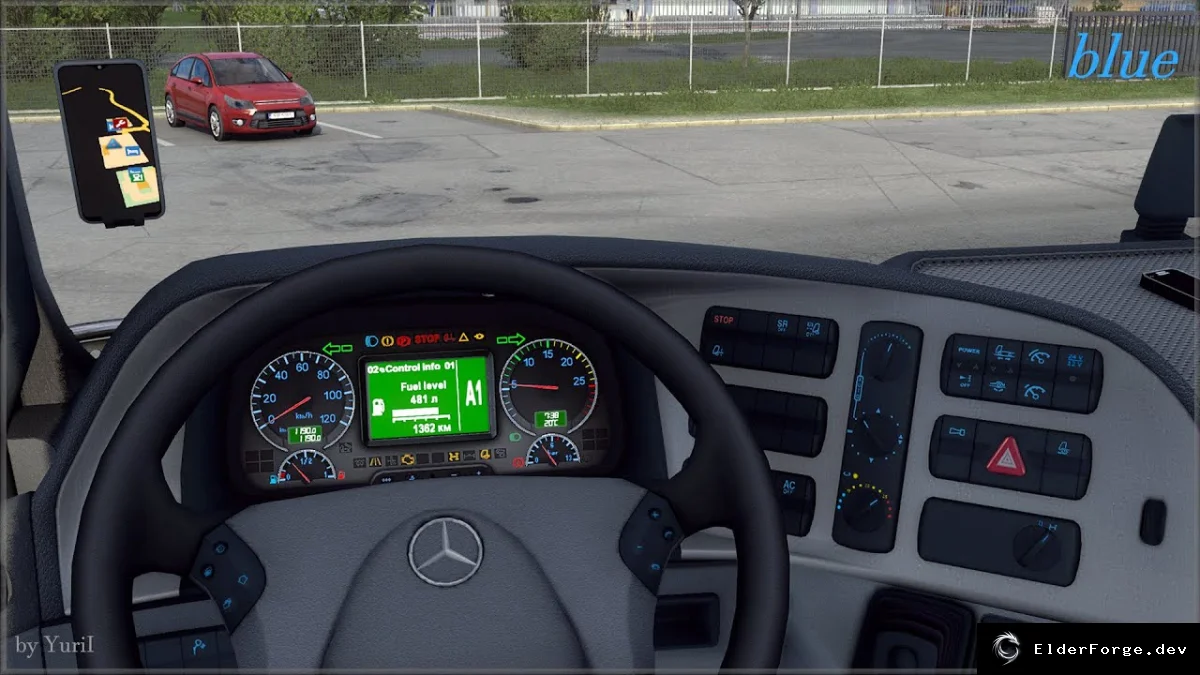 Обложка мода: Подсветка приборной панели Mercedes Actros 2009 (v1.2) – Euro Truck Simulator 2