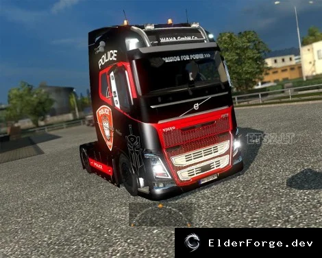 Обложка мода: Police Volvo 2013 V2 – полицейский скин для Euro Truck Simulator 2