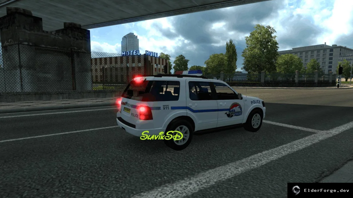 Обложка мода: Полицейский джип в трафике для Euro Truck Simulator 2 – добавьте патрульные машины