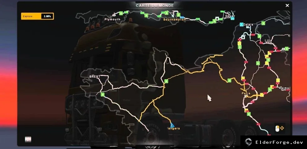 Обложка мода: Помощник по изучению карты в Euro Truck Simulator 2 (ETS2)