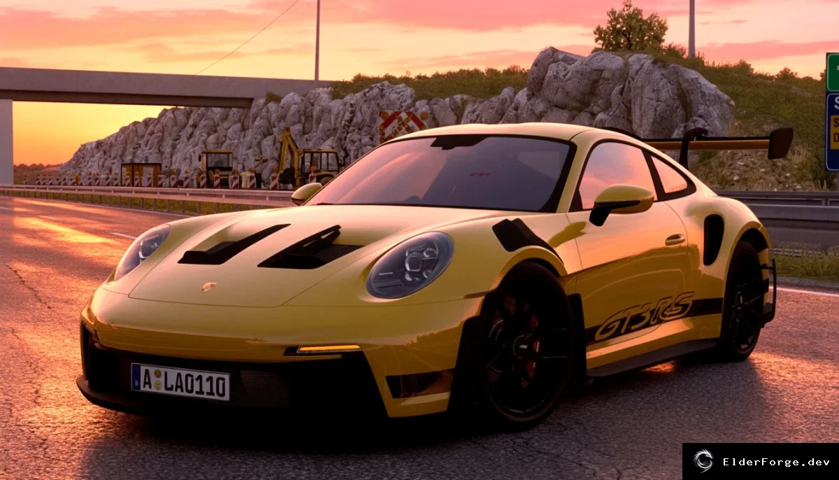 Обложка мода: Porsche 911 GT3 RS 2023 для Euro Truck Simulator 2 – полная комплектация