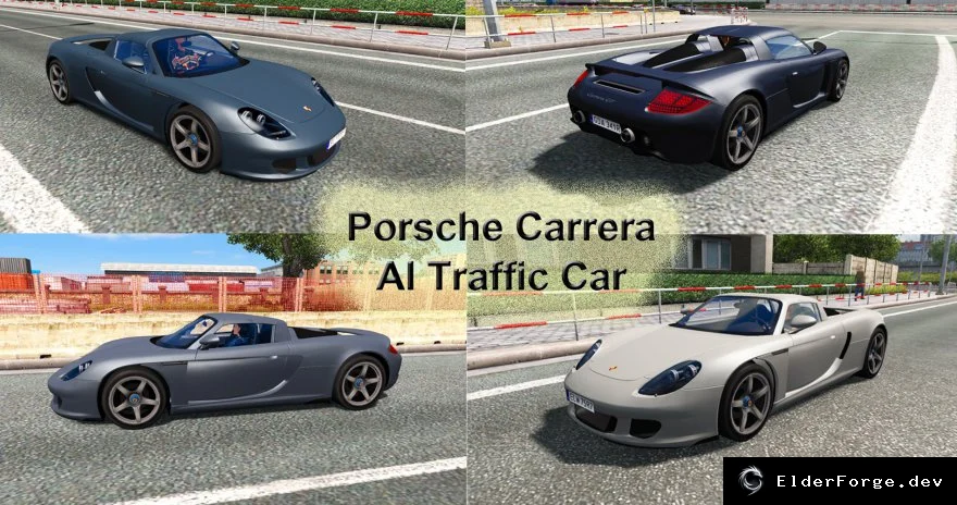 Обложка мода: Porsche Carrera GT в трафике ETS2 – автотранспорт для Euro Truck Simulator 2